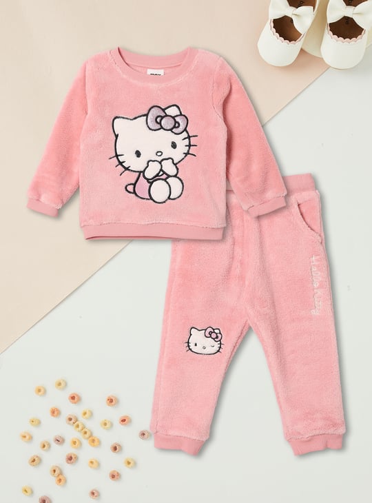 Girls Hello Kitty Fuzzy Joggers Set