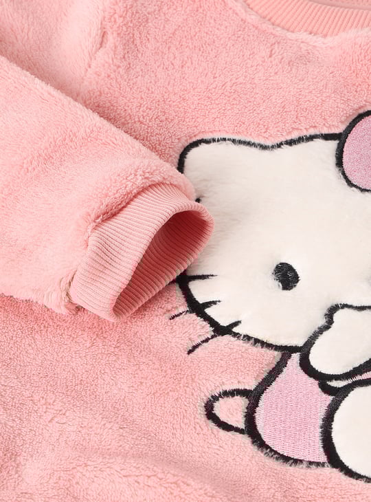 Girls Hello Kitty Fuzzy Joggers Set
