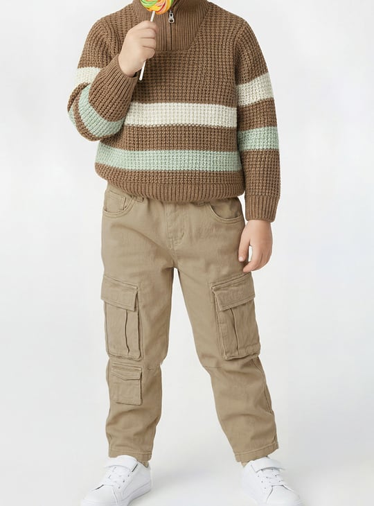 Boys Solid Cargo Trousers