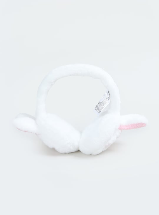 Girls Bunny Applique Earmuffs