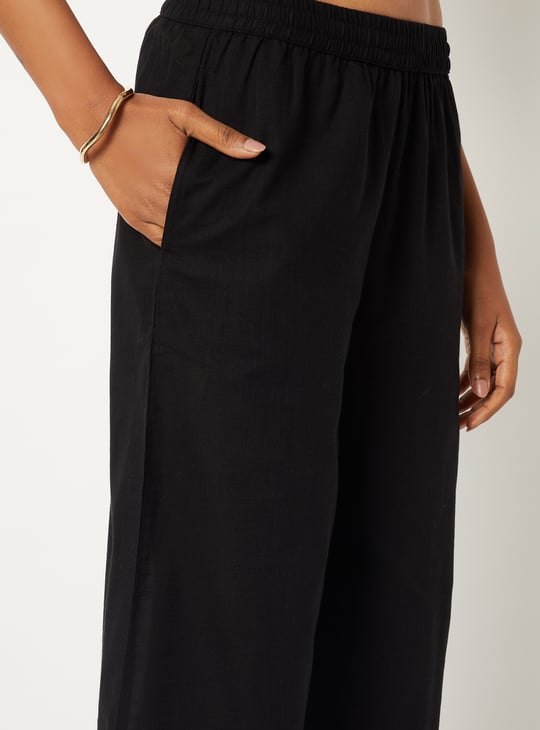 Women Embroidered Hem Palazzos