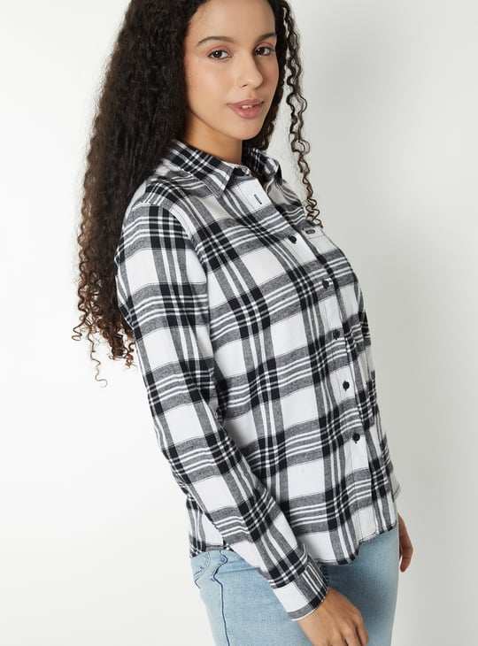 Women Checked Oversized Shirt