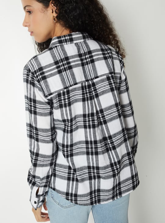 Women Checked Oversized Shirt