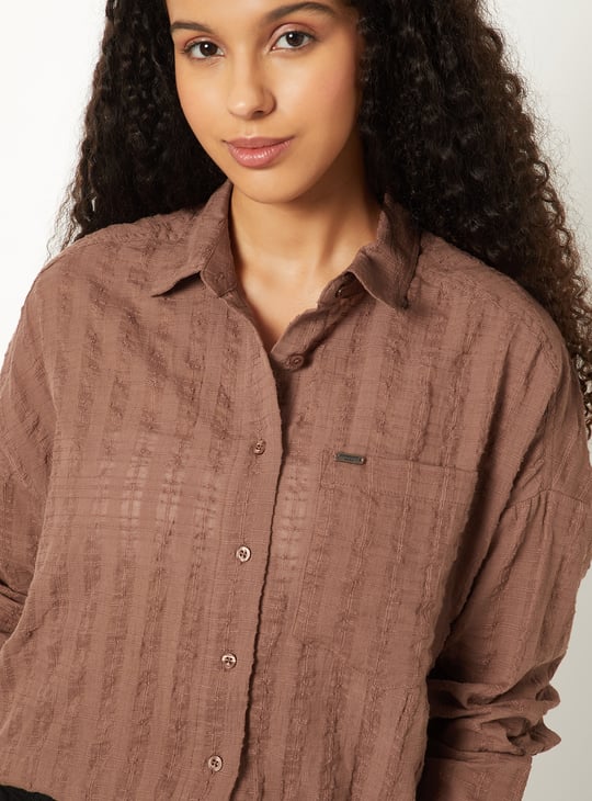 Women Textured Oversized Shirt