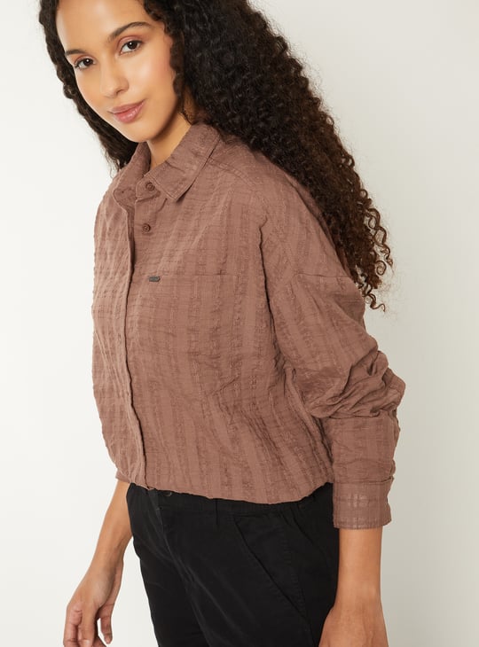 Women Textured Oversized Shirt