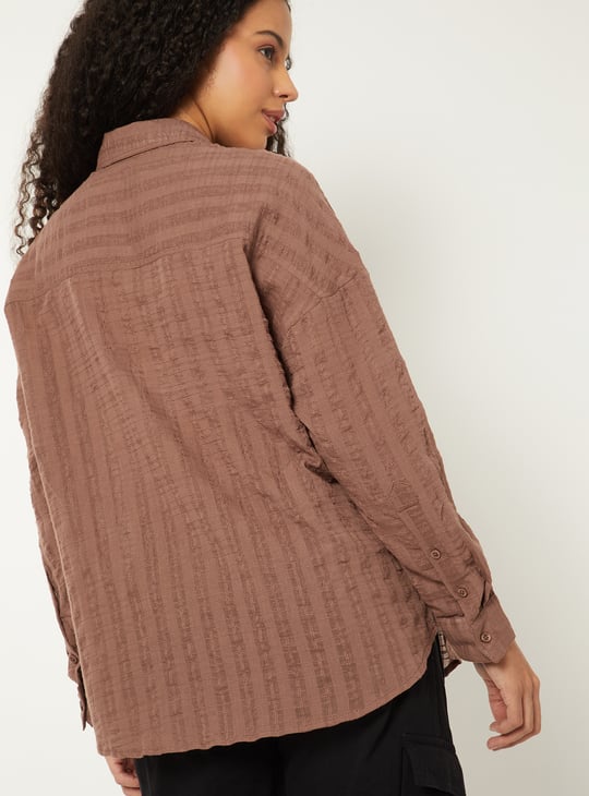 Women Textured Oversized Shirt