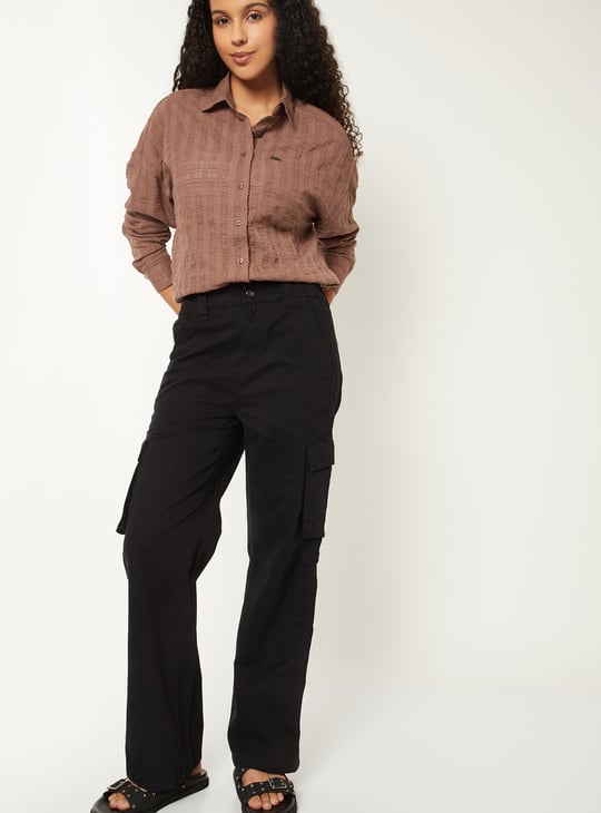 Women Textured Oversized Shirt