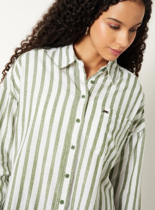 Women Striped Oversized Shirt