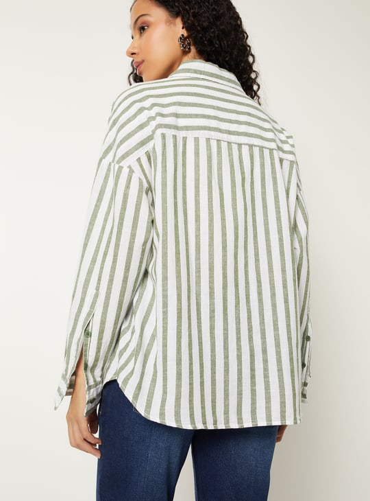Women Striped Oversized Shirt