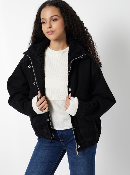 Women Boxy Fit Denim Jacket