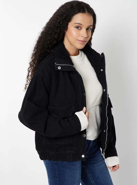 Women Boxy Fit Denim Jacket