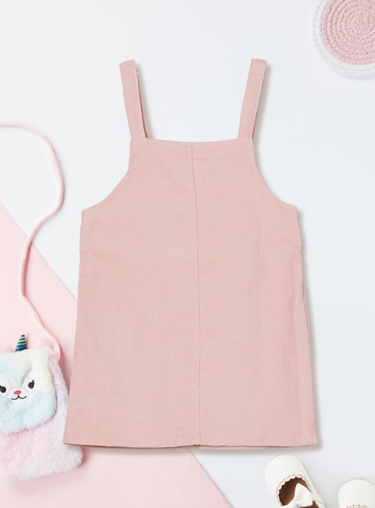 Girls Corduroy Pinafore Dress with T-shirt