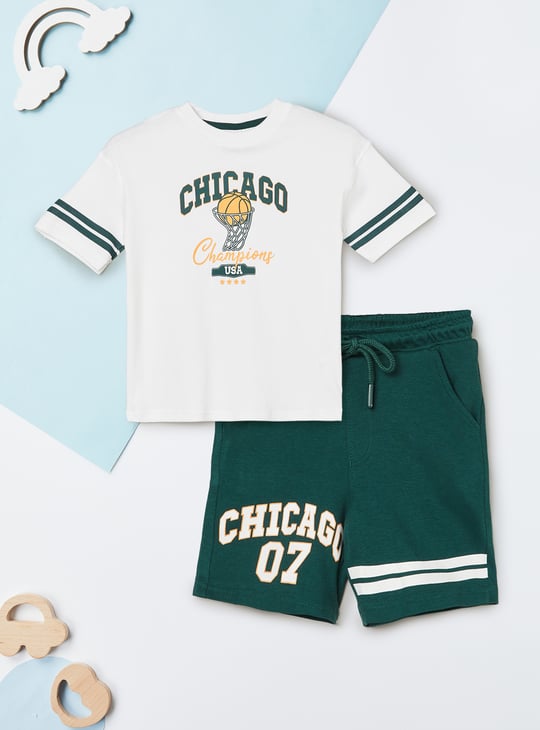 Boys Printed Shorts Set