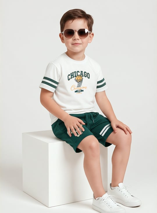 Boys Printed Shorts Set