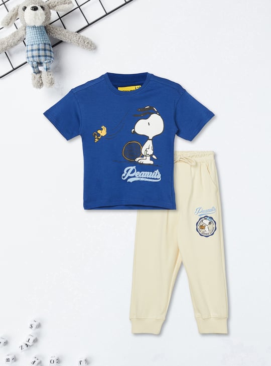 Boys Peanuts Print Joggers Set