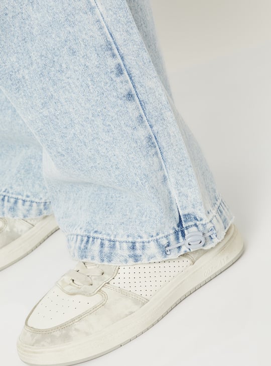 Women Washed Wide Leg Jeans