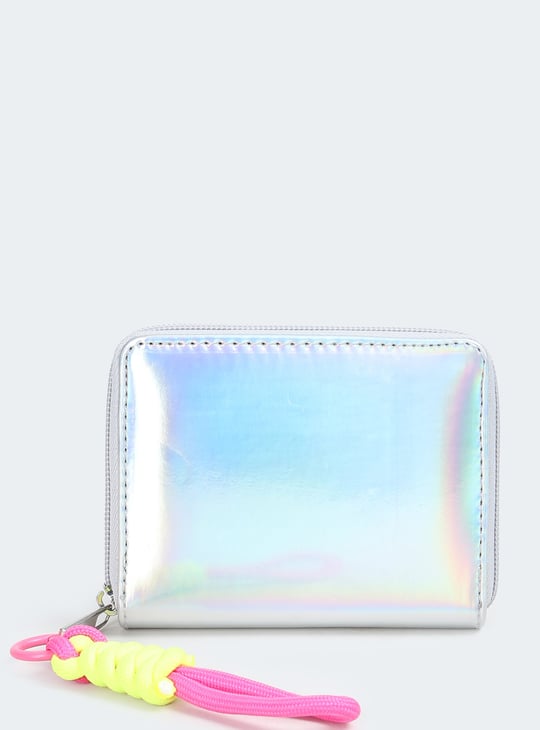 Women Holographic Zip Around Wallet
