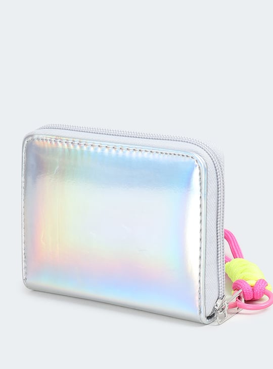Women Holographic Zip Around Wallet