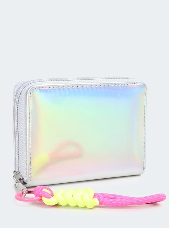 Women Holographic Zip Around Wallet