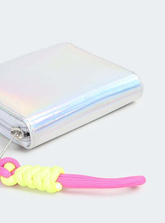 Women Holographic Zip Around Wallet
