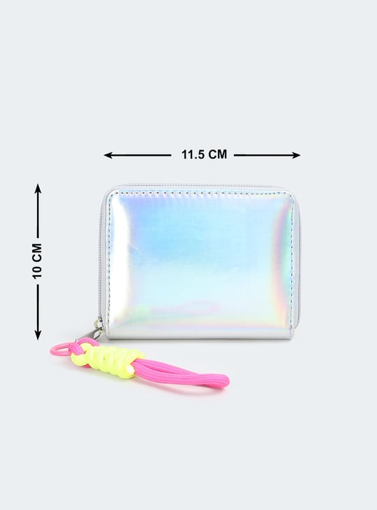 Women Holographic Zip Around Wallet