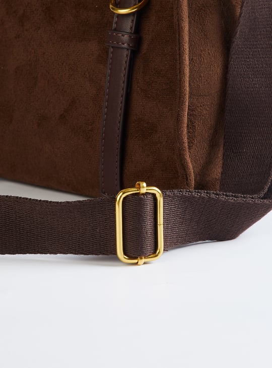 Women Faux Suede Sling Bag