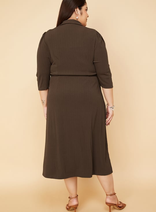 Women Solid Wrap Dress