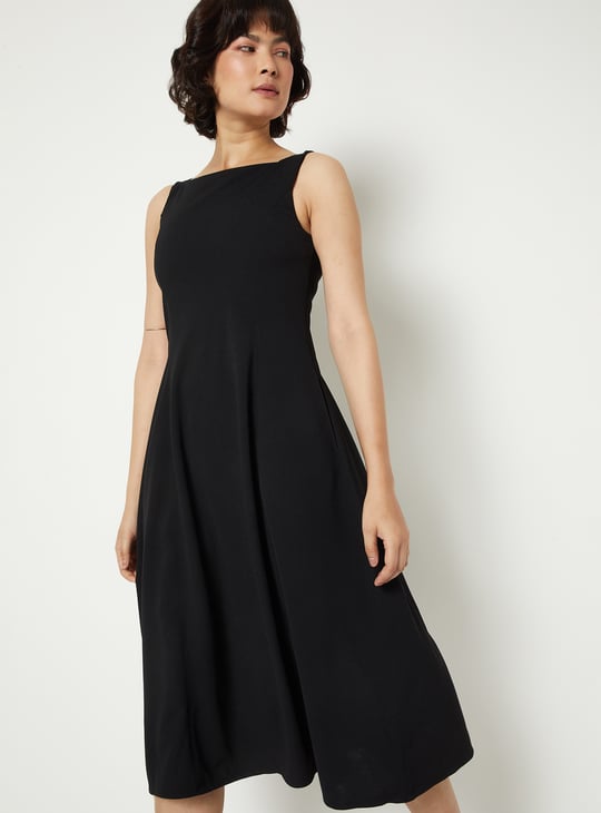 Women Solid Midi Dress
