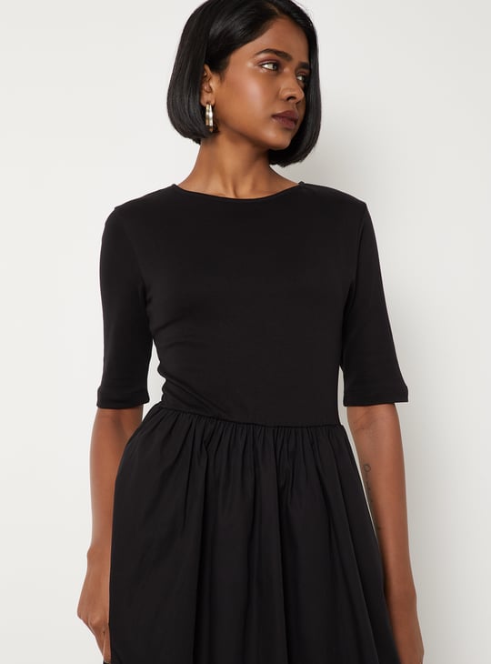 Women Solid Fit & Flare Dress