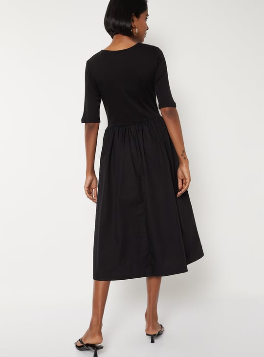 Women Solid Fit & Flare Dress