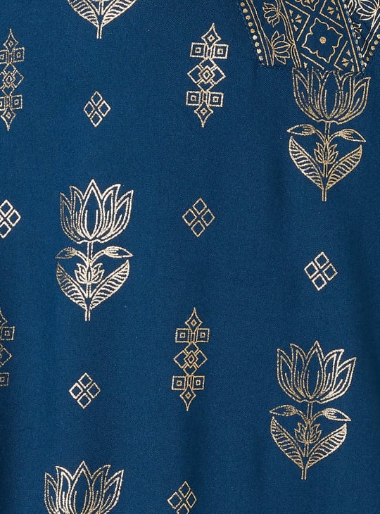 Women Foil Print Straight Kurta