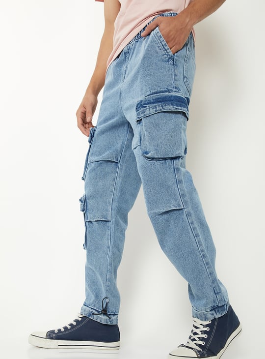 Boys Washed Cargo Parachute Jeans