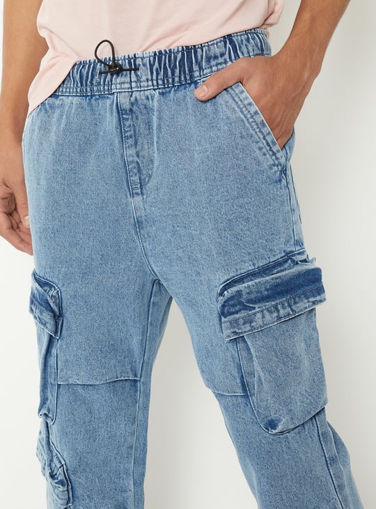 Boys Washed Cargo Parachute Jeans