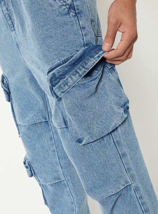 Boys Washed Cargo Parachute Jeans