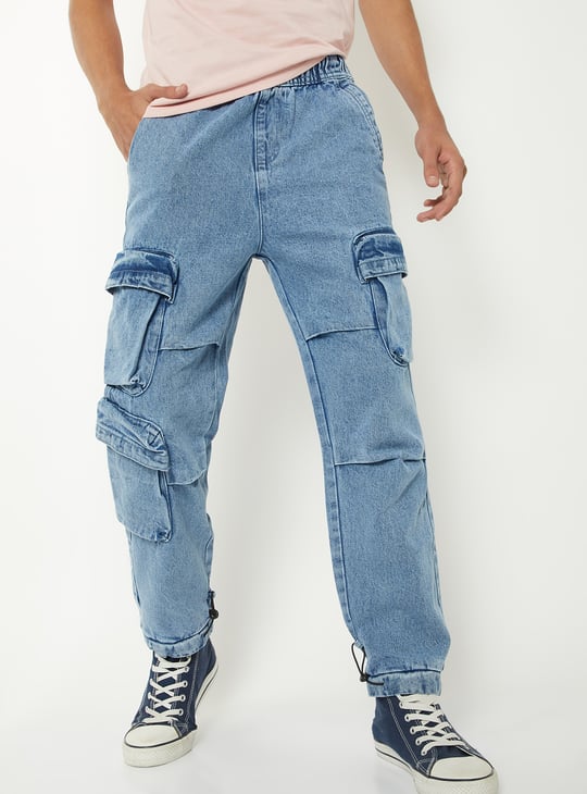 Boys Washed Cargo Parachute Jeans