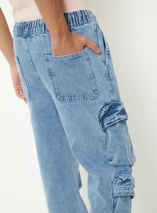 Boys Washed Cargo Parachute Jeans