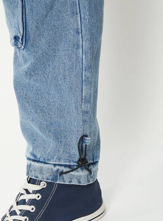 Boys Washed Cargo Parachute Jeans