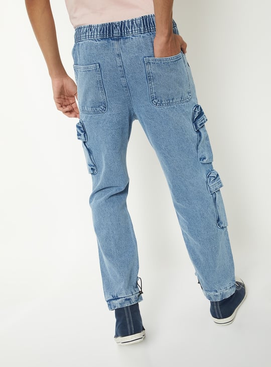 Boys Washed Cargo Parachute Jeans