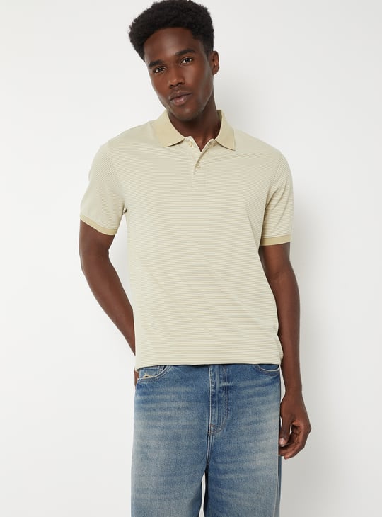 Men Striped Polo T-shirt