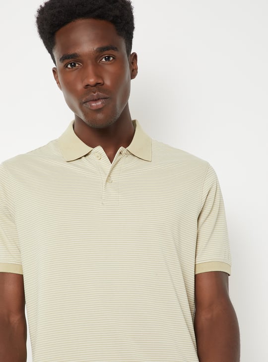 Men Striped Polo T-shirt