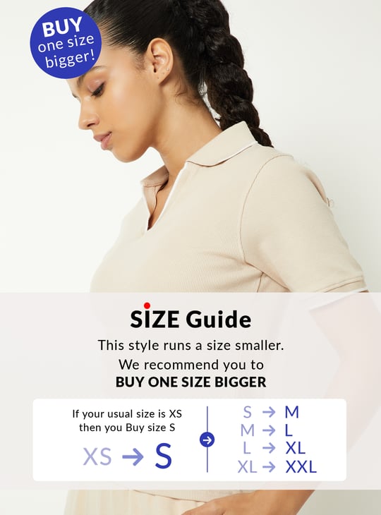 Women Ribbed Slim Fit Sports Polo T-shirt