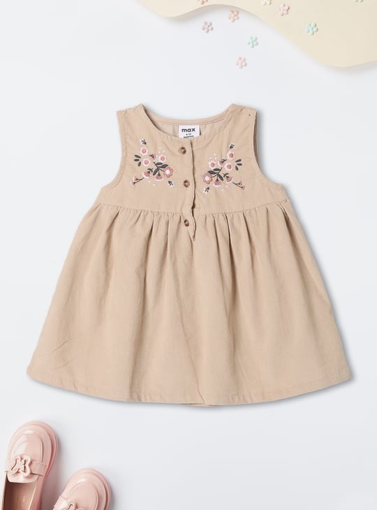 Girls Embroidered Pinafore Dress with T-shirt