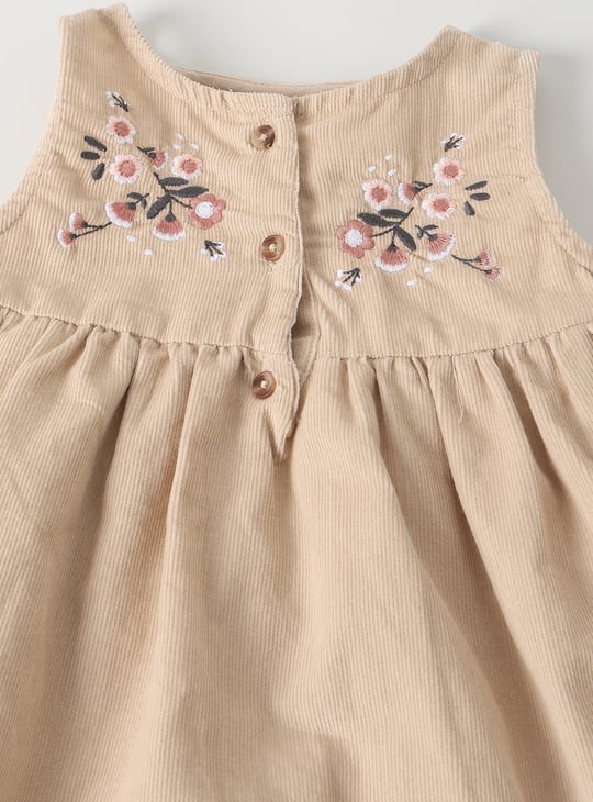 Girls Embroidered Pinafore Dress with T-shirt