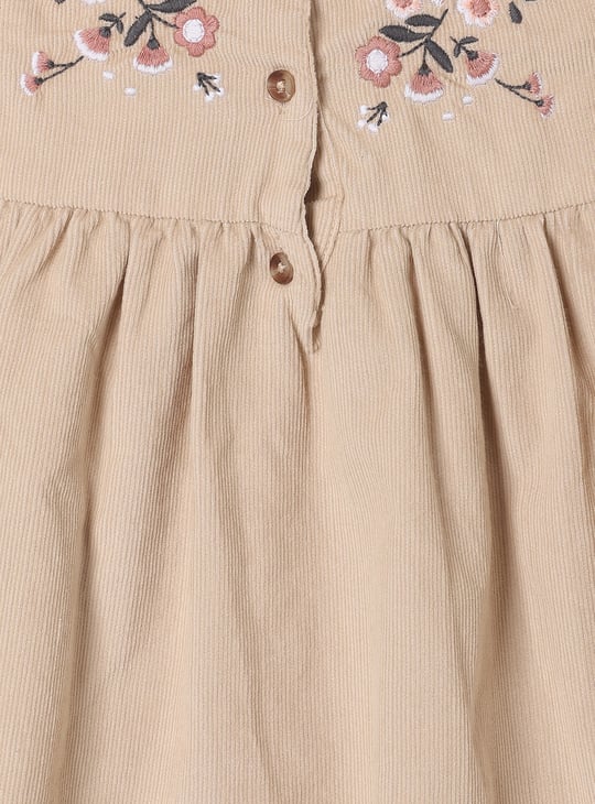 Girls Embroidered Pinafore Dress with T-shirt