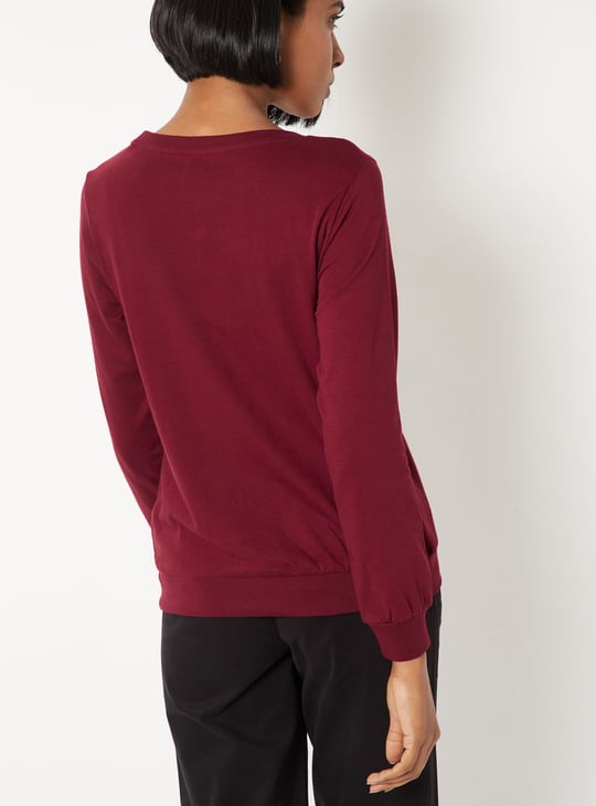 Women Embroidered Full Sleeve T-shirt