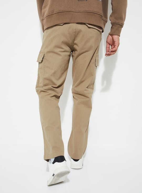URB_N Men Solid Relaxed Fit Cargos