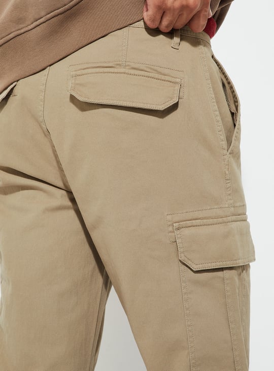 URB_N Men Solid Relaxed Fit Cargos