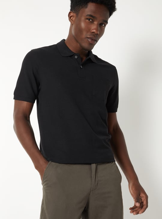 Buy Men Textured Polo T-shirt Online at just Rs. 499.0