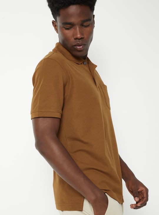 Men Textured Polo T-shirt
