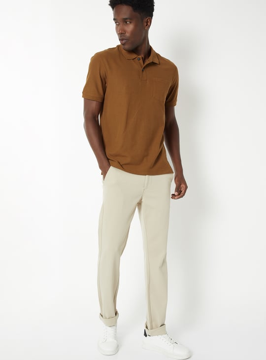 Men Textured Polo T-shirt